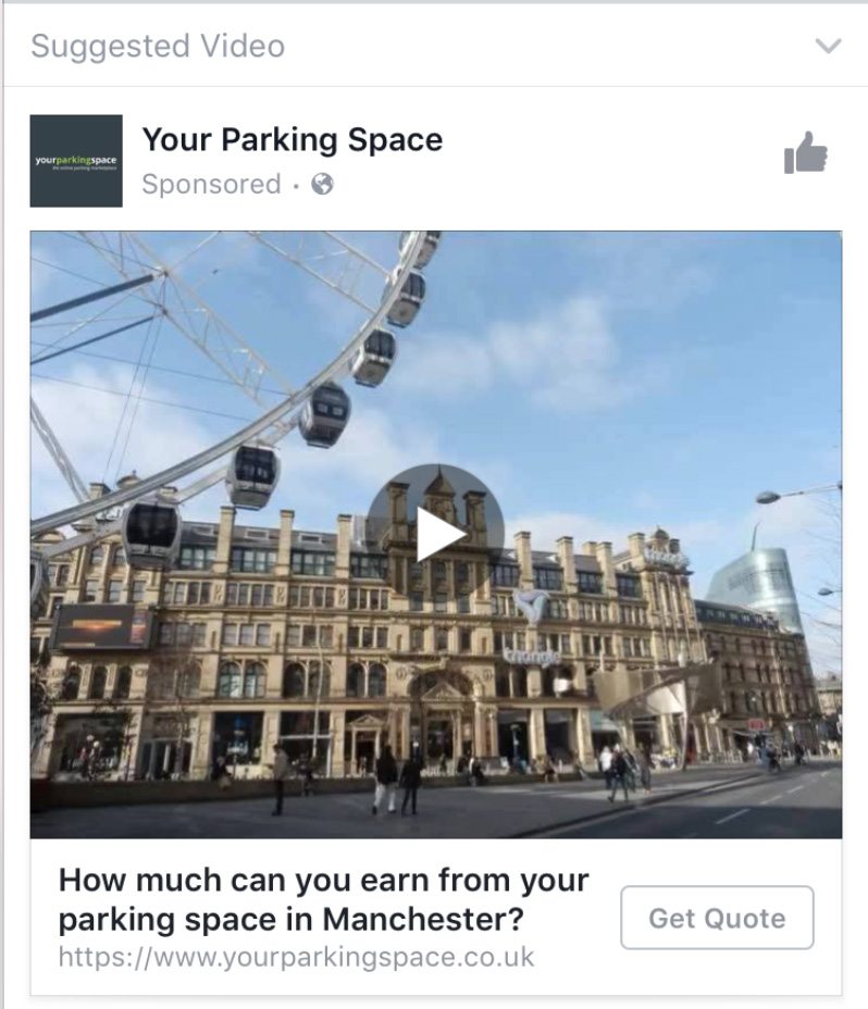 Your Parking Space suggested F-commerce ad